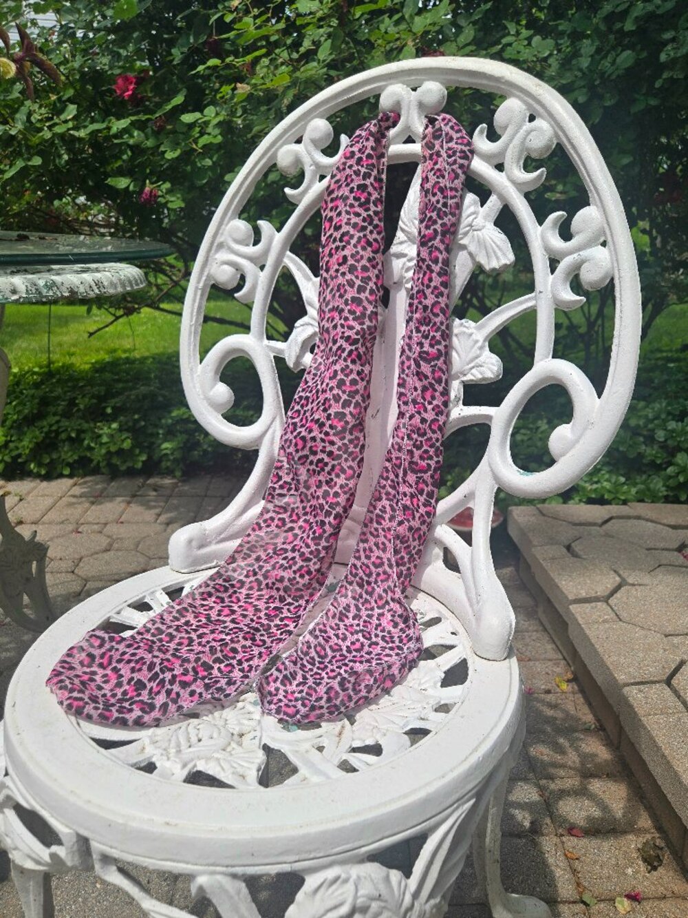 Pink leopard print scarf